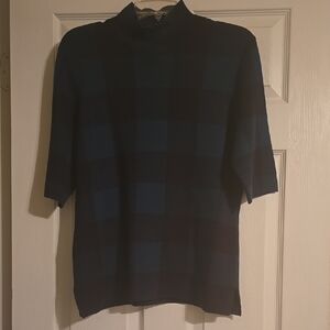 Ann Taylor Plaid Turtleneck Sweater
